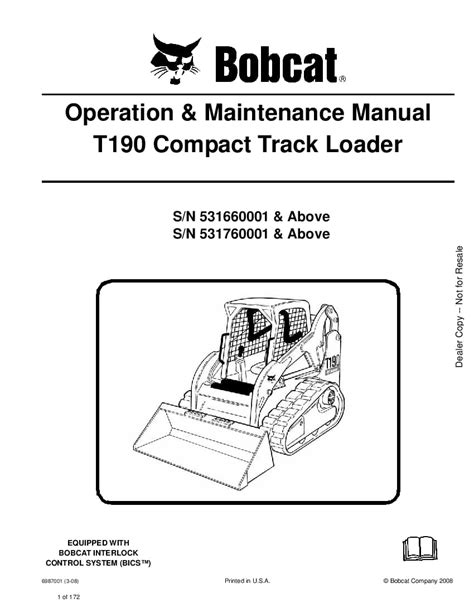 bobcat skid steer t190 weight|bobcat t190 manual pdf.